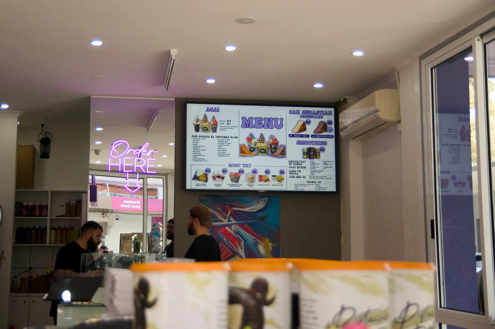 Project Acai Dessert Bar Digital Menu Boards Melbourne